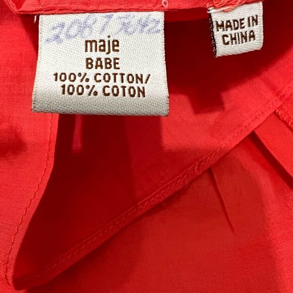 Maje Babe Short Sleeve Orange Flowy Mini Dress New Size Small - Picture 6 of 12